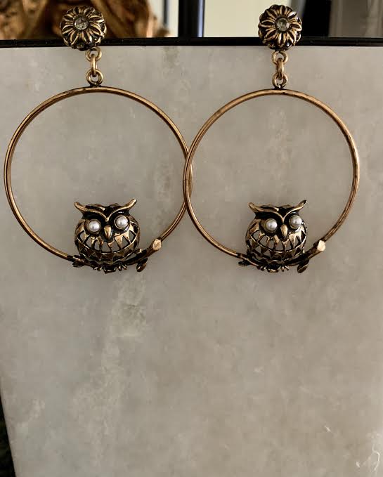 Owl Hoop Earrings - Glamour Manor