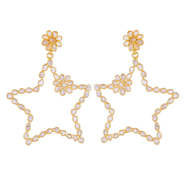Sliced Diamond Star Earrings - Glamour Manor