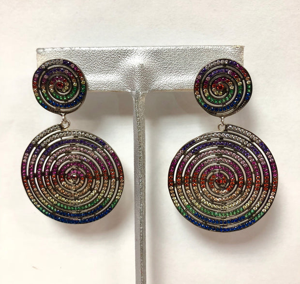Rainbow Disc Earrings - Glamour Manor