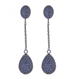 Blue Sapphire Drop Ball Earrings - Glamour Manor
