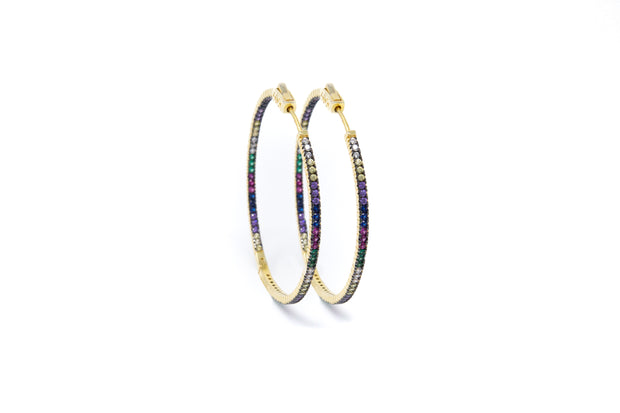 Multicolor Gold Vermeil Hoops - Glamour Manor