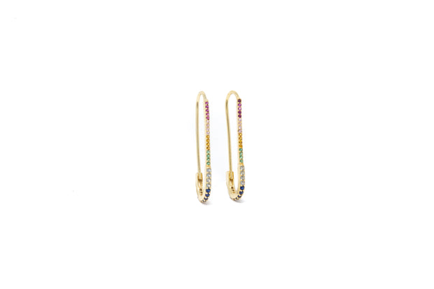 Multicolor Safety Pin Earrings - Glamour Manor