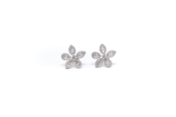 Baguette Flower Earrings - Glamour Manor