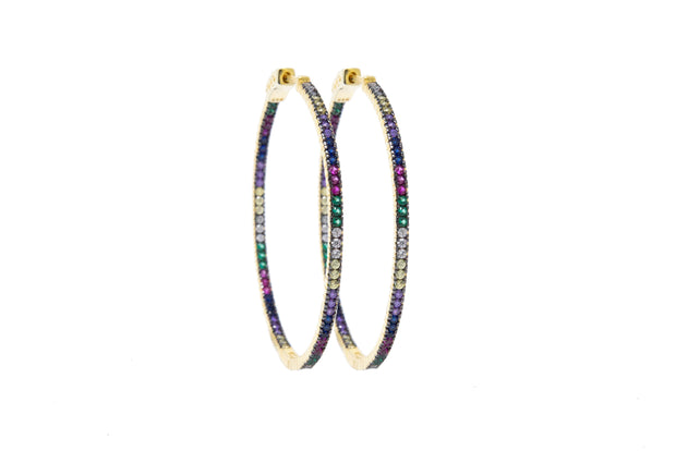 Gold Vermeil and Multicolor Hoop Earrings - Glamour Manor