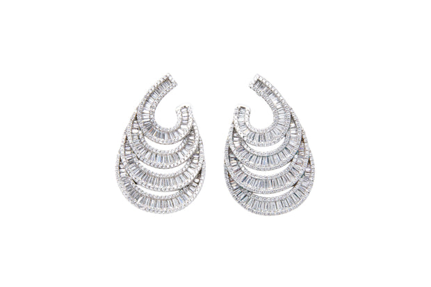 Baguette Stone Statement Earrings - Glamour Manor
