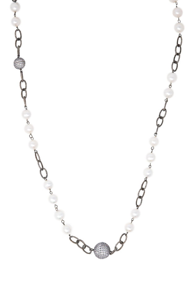 Long Faux Pearl Necklace - Glamour Manor